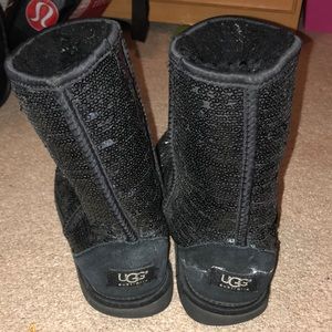 Black sparkly Ugg boots